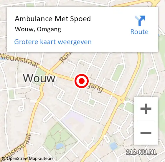 Locatie op kaart van de 112 melding: Ambulance Met Spoed Naar Wouw, Omgang op 2 december 2019 13:38