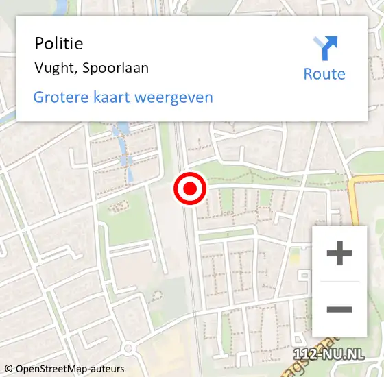 Locatie op kaart van de 112 melding: Politie Vught, Spoorlaan op 2 december 2019 17:27