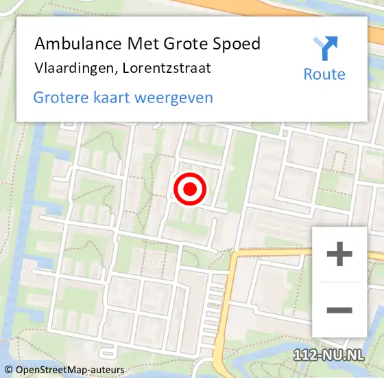 Locatie op kaart van de 112 melding: Ambulance Met Grote Spoed Naar Vlaardingen, Lorentzstraat op 2 december 2019 18:17
