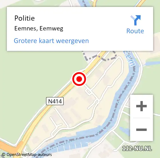 Locatie op kaart van de 112 melding: Politie Eemnes, Eemweg op 3 december 2019 06:56