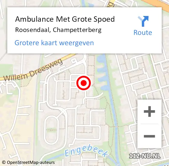 Locatie op kaart van de 112 melding: Ambulance Met Grote Spoed Naar Roosendaal, Champetterberg op 3 december 2019 10:00
