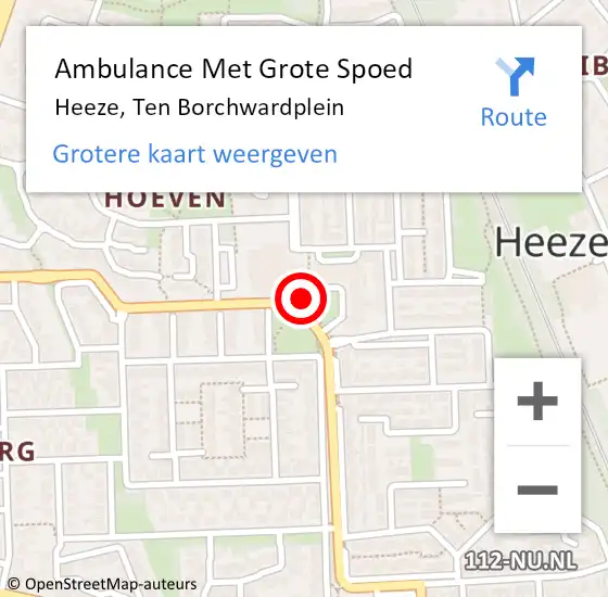 Locatie op kaart van de 112 melding: Ambulance Met Grote Spoed Naar Heeze, Ten Borchwardplein op 3 december 2019 11:06