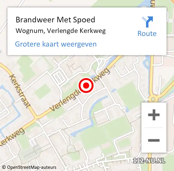 Locatie op kaart van de 112 melding: Brandweer Met Spoed Naar Wognum, Verlengde Kerkweg op 3 december 2019 11:40