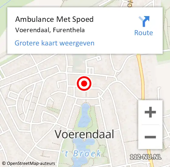 Locatie op kaart van de 112 melding: Ambulance Met Spoed Naar Voerendaal, Furenthela op 21 april 2014 19:02