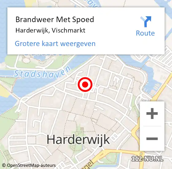 Locatie op kaart van de 112 melding: Brandweer Met Spoed Naar Harderwijk, Vischmarkt op 5 december 2019 08:10