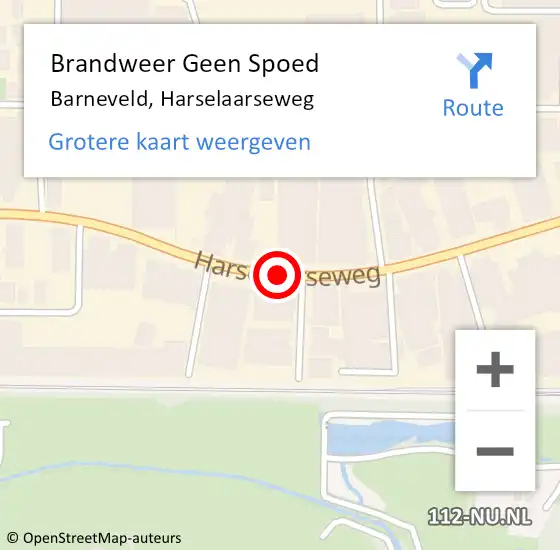Locatie op kaart van de 112 melding: Brandweer Geen Spoed Naar Barneveld, Harselaarseweg op 5 december 2019 08:49