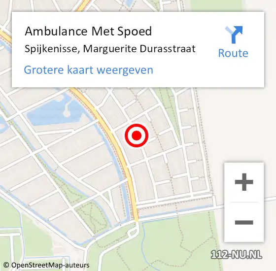 Locatie op kaart van de 112 melding: Ambulance Met Spoed Naar Spijkenisse, Marguerite Durasstraat op 5 december 2019 20:24
