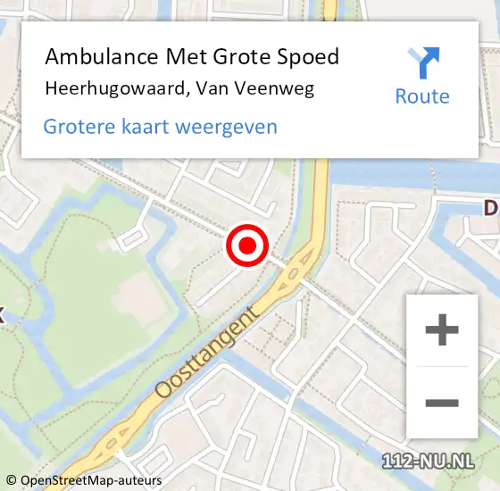 Locatie op kaart van de 112 melding: Ambulance Met Grote Spoed Naar Heerhugowaard, Van Veenweg op 6 december 2019 00:02