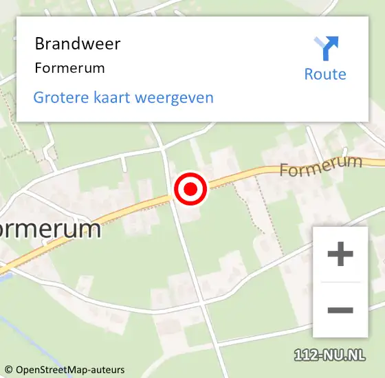 Locatie op kaart van de 112 melding: Brandweer Formerum op 6 december 2019 10:40