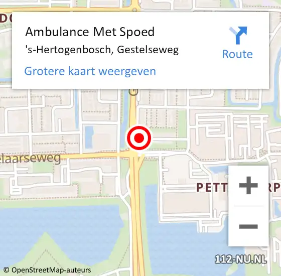 Locatie op kaart van de 112 melding: Ambulance Met Spoed Naar 's-Hertogenbosch, Gestelseweg op 6 december 2019 16:32