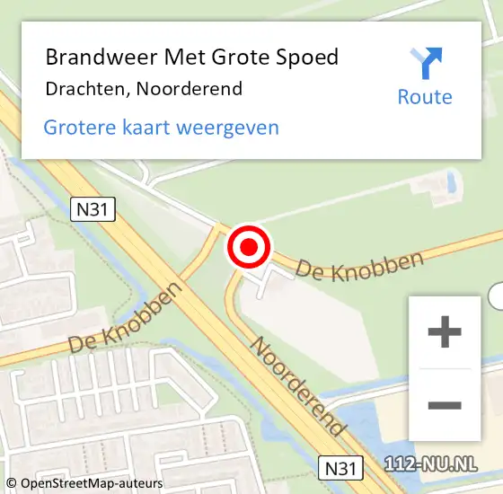 Locatie op kaart van de 112 melding: Brandweer Met Grote Spoed Naar Drachten, Noorderend op 6 december 2019 17:00