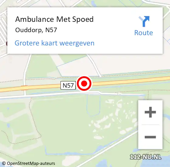 Locatie op kaart van de 112 melding: Ambulance Met Spoed Naar Ouddorp, N57 op 6 december 2019 23:51