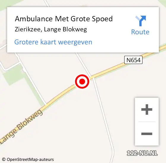 Locatie op kaart van de 112 melding: Ambulance Met Grote Spoed Naar Zierikzee, Lange Blokweg op 7 december 2019 11:00
