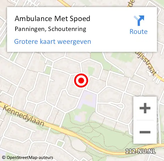 Locatie op kaart van de 112 melding: Ambulance Met Spoed Naar Panningen, Schoutenring op 7 december 2019 12:29
