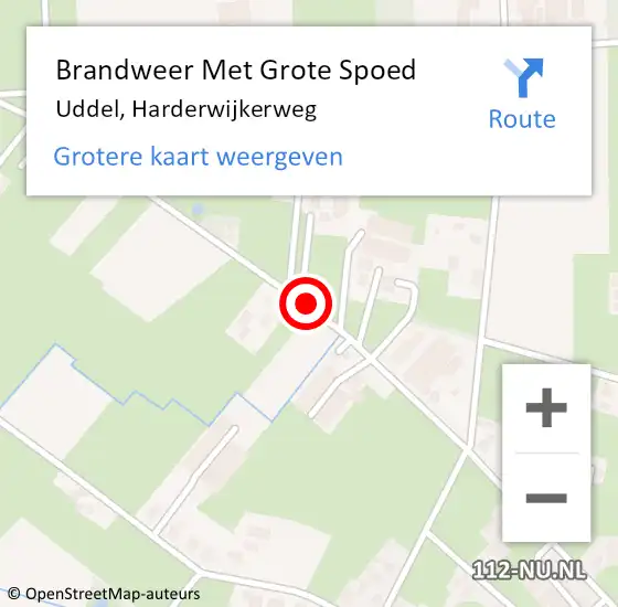 Locatie op kaart van de 112 melding: Brandweer Met Grote Spoed Naar Uddel, Harderwijkerweg op 7 december 2019 16:01