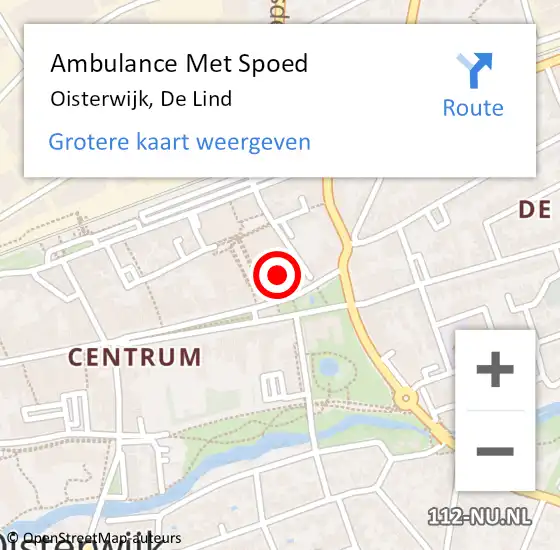 Locatie op kaart van de 112 melding: Ambulance Met Spoed Naar Oisterwijk, De Lind op 7 december 2019 16:50