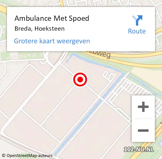 Locatie op kaart van de 112 melding: Ambulance Met Spoed Naar Breda, Hoeksteen op 7 december 2019 23:55