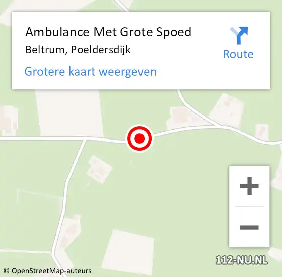 Locatie op kaart van de 112 melding: Ambulance Met Grote Spoed Naar Beltrum, Poeldersdijk op 8 december 2019 01:01