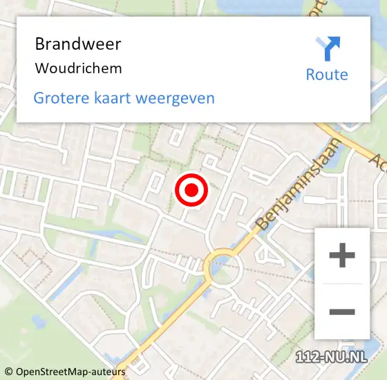 Locatie op kaart van de 112 melding: Brandweer Woudrichem op 8 december 2019 09:25