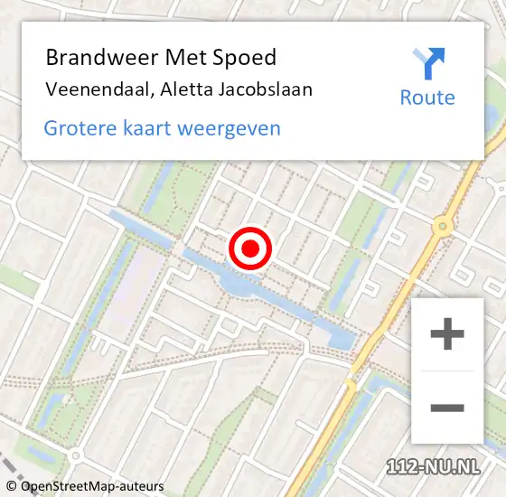 Locatie op kaart van de 112 melding: Brandweer Met Spoed Naar Veenendaal, Aletta Jacobslaan op 8 december 2019 12:46