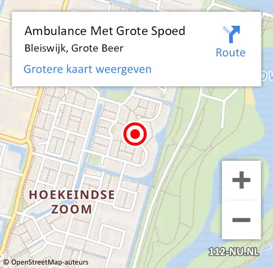 Locatie op kaart van de 112 melding: Ambulance Met Grote Spoed Naar Bleiswijk, Grote Beer op 9 december 2019 10:49