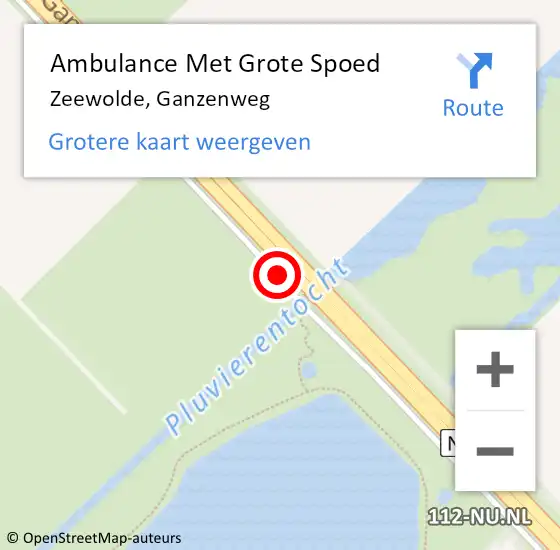 Locatie op kaart van de 112 melding: Ambulance Met Grote Spoed Naar Zeewolde, Ganzenweg op 9 december 2019 16:30