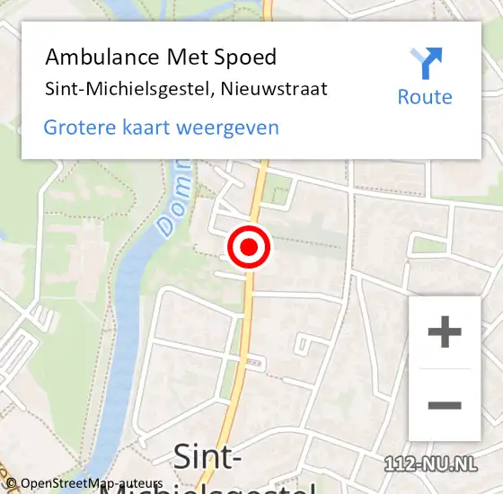 Locatie op kaart van de 112 melding: Ambulance Met Spoed Naar Sint-Michielsgestel, Nieuwstraat op 9 december 2019 18:55