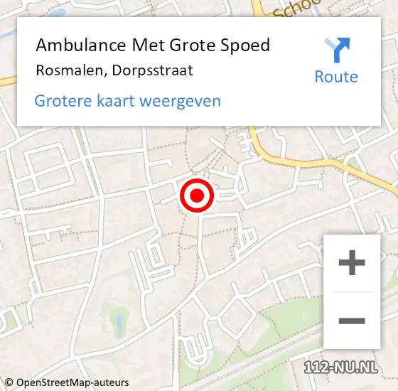 Locatie op kaart van de 112 melding: Ambulance Met Grote Spoed Naar Rosmalen, Dorpsstraat op 9 december 2019 20:50