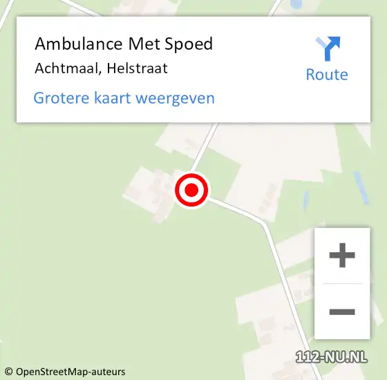 Locatie op kaart van de 112 melding: Ambulance Met Spoed Naar Achtmaal, Helstraat op 10 december 2019 05:45