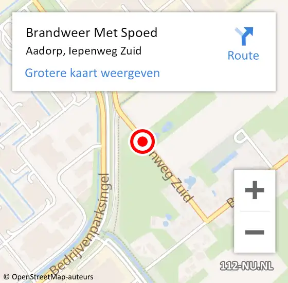 Locatie op kaart van de 112 melding: Brandweer Met Spoed Naar Aadorp, Iepenweg Zuid op 29 september 2013 16:42