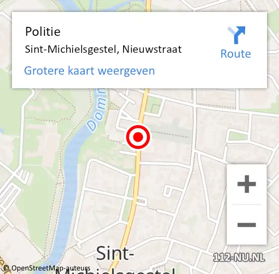 Locatie op kaart van de 112 melding: Politie Sint-Michielsgestel, Nieuwstraat op 10 december 2019 17:29