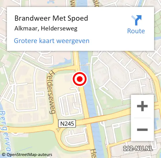 Locatie op kaart van de 112 melding: Brandweer Met Spoed Naar Alkmaar, Helderseweg op 11 december 2019 05:55