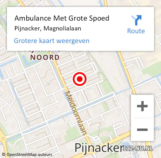 Locatie op kaart van de 112 melding: Ambulance Met Grote Spoed Naar Pijnacker, Magnolialaan op 11 december 2019 07:24