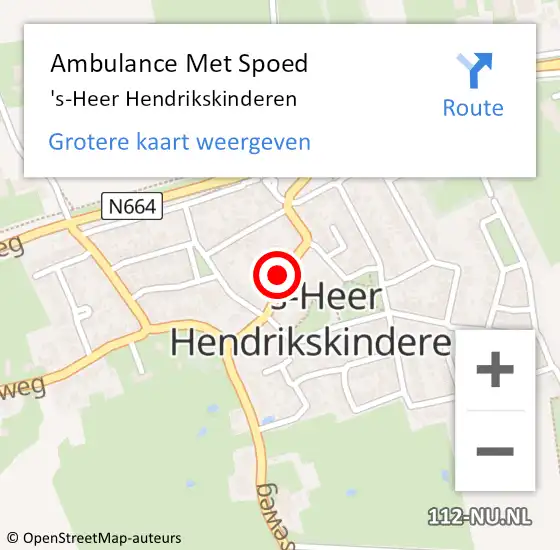 Locatie op kaart van de 112 melding: Ambulance Met Spoed Naar 's-Heer Hendrikskinderen op 11 december 2019 07:44