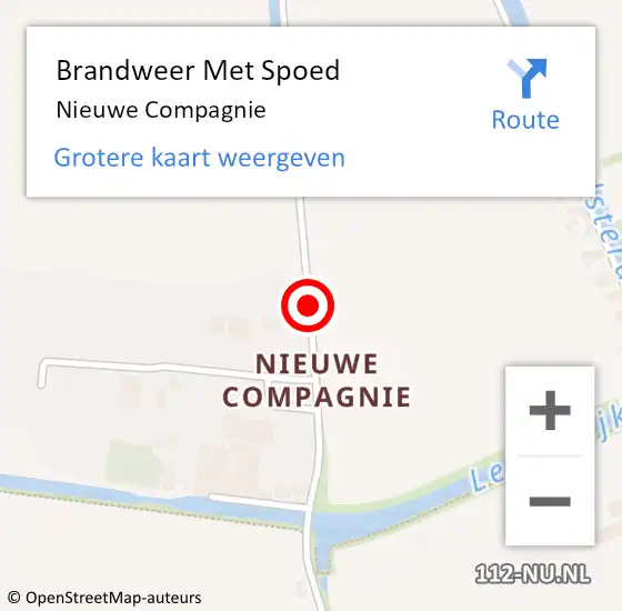 Locatie op kaart van de 112 melding: Brandweer Met Spoed Naar Nieuwe Compagnie op 11 december 2019 08:00