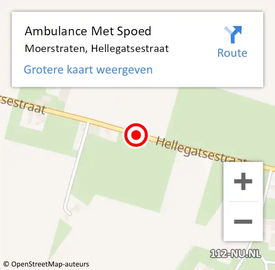 Locatie op kaart van de 112 melding: Ambulance Met Spoed Naar Moerstraten, Hellegatsestraat op 11 december 2019 12:48