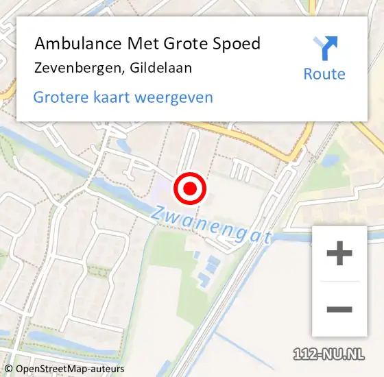 Locatie op kaart van de 112 melding: Ambulance Met Grote Spoed Naar Zevenbergen, Gildelaan op 11 december 2019 15:00