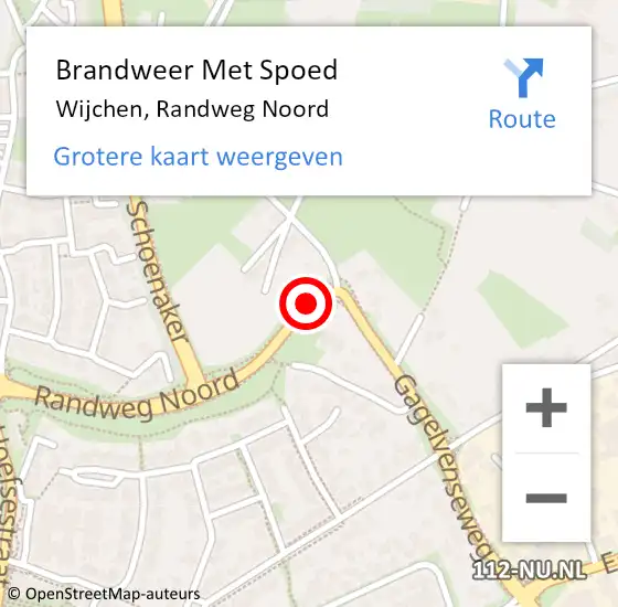 Locatie op kaart van de 112 melding: Brandweer Met Spoed Naar Wijchen, Randweg Noord op 11 december 2019 15:19