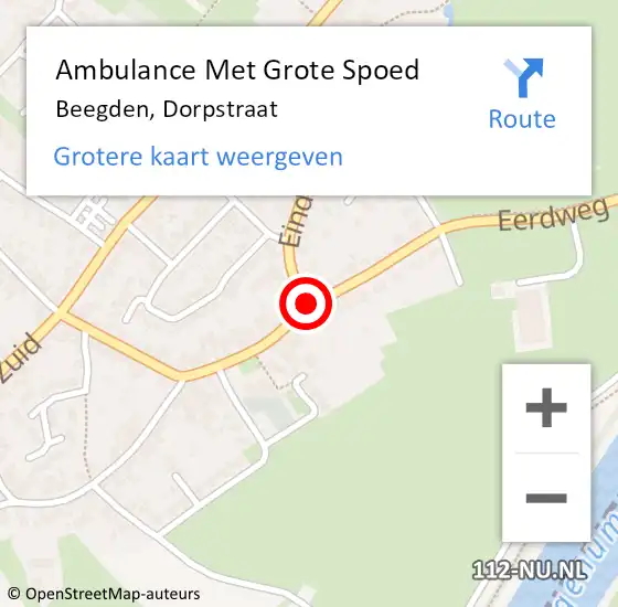 Locatie op kaart van de 112 melding: Ambulance Met Grote Spoed Naar Beegden, Dorpstraat op 11 december 2019 15:22