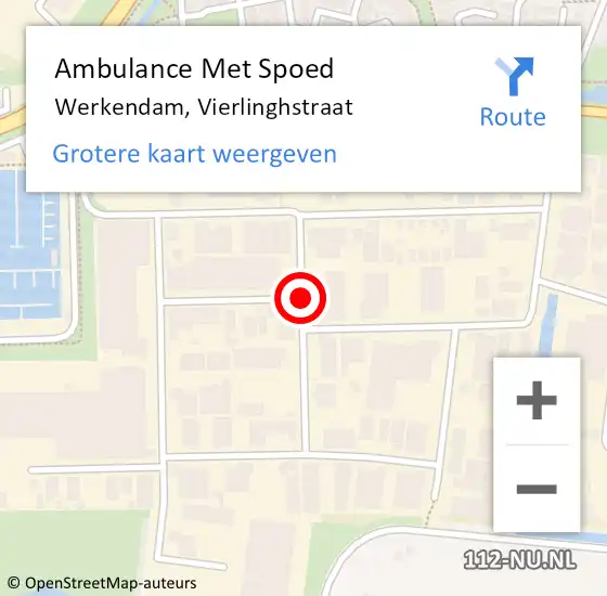 Locatie op kaart van de 112 melding: Ambulance Met Spoed Naar Werkendam, Vierlinghstraat op 11 december 2019 16:39