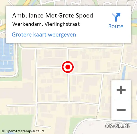 Locatie op kaart van de 112 melding: Ambulance Met Grote Spoed Naar Werkendam, Vierlinghstraat op 11 december 2019 16:44