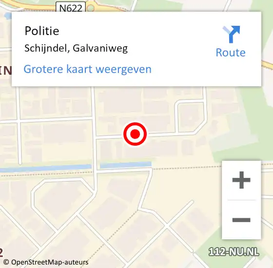 Locatie op kaart van de 112 melding: Politie Schijndel, Galvaniweg op 12 december 2019 07:09