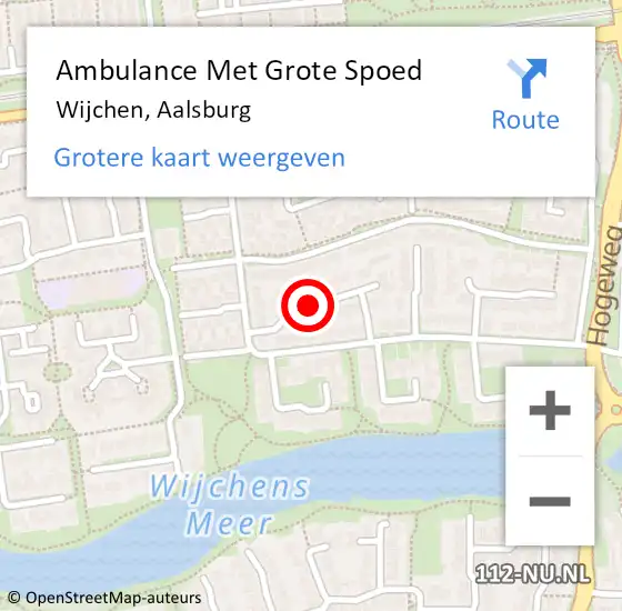 Locatie op kaart van de 112 melding: Ambulance Met Grote Spoed Naar Wijchen, Aalsburg op 12 december 2019 11:36