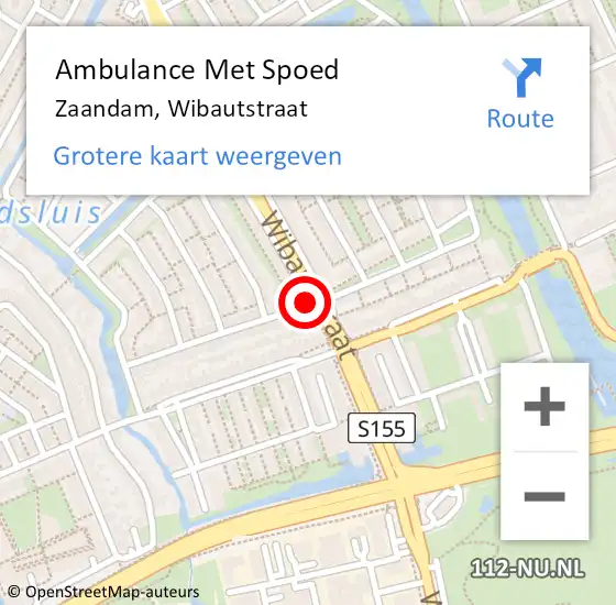 Locatie op kaart van de 112 melding: Ambulance Met Spoed Naar Zaandam, Wibautstraat op 12 december 2019 13:34