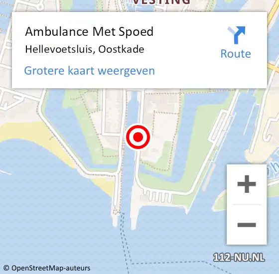 Locatie op kaart van de 112 melding: Ambulance Met Spoed Naar Hellevoetsluis, Oostkade op 12 december 2019 14:41