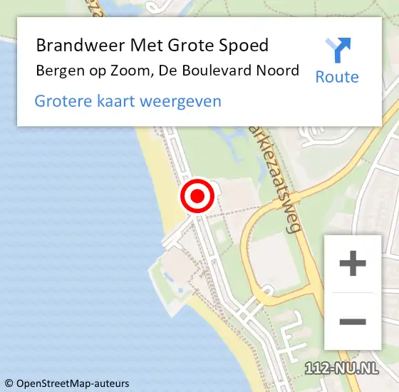 Locatie op kaart van de 112 melding: Brandweer Met Grote Spoed Naar Bergen op Zoom, De Boulevard Noord op 12 december 2019 15:36