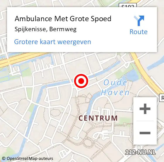 Locatie op kaart van de 112 melding: Ambulance Met Grote Spoed Naar Spijkenisse, Bermweg op 12 december 2019 22:49