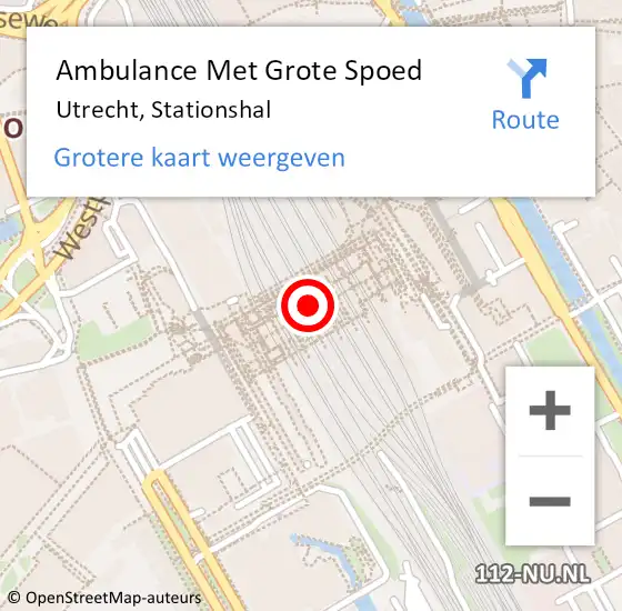 Locatie op kaart van de 112 melding: Ambulance Met Grote Spoed Naar Utrecht, Stationshal op 13 december 2019 01:08