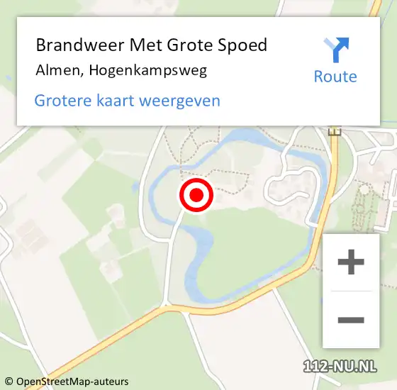 Locatie op kaart van de 112 melding: Brandweer Met Grote Spoed Naar Almen, Hogenkampsweg op 13 december 2019 03:01
