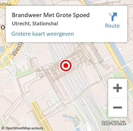 Locatie op kaart van de 112 melding: Brandweer Met Grote Spoed Naar Utrecht, Stationshal op 13 december 2019 15:42